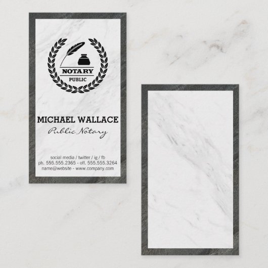 Openbaar zegel | Marmer Visitekaartje (Voorkant / Achterkant)