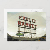 Openbare markt in Seattle, WA Fish Bowl Uitzicht Briefkaart (Voorkant / Achterkant)