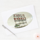 Openbare markt in Seattle, WA Ovale Sticker (Envelop)