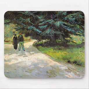 Openbare tuin met stel door Vincent van Gogh Muismat