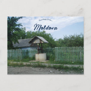 Openbare waterput in Moldavië Briefkaart