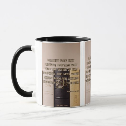 Openbaring 1:3 KJV Bijbel Schrift Pic Two-Tone Mok (Links)