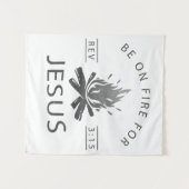 Openbaring 3:15 Wees op Vuur voor Jezus Christelij Wandkleed (Voorkant (horizontaal))