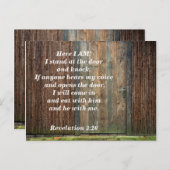 Openbaring 3:20 De Bijbeltekst geheugen deur Briefkaart (Voorkant / Achterkant)