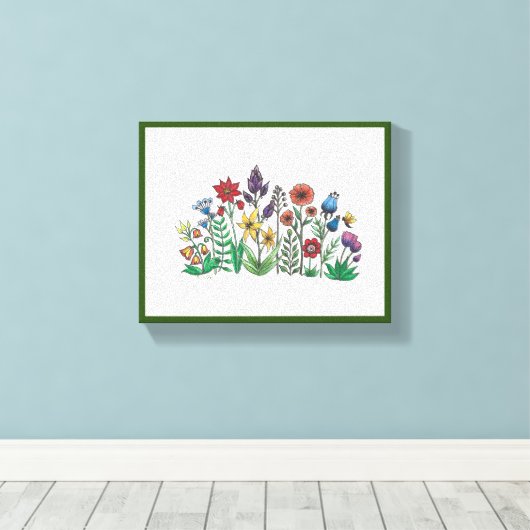 Openbaring van Vette Bloemen Stretched Canvas Prin (Insitu (Houten vloer))