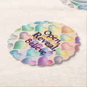 Openen, onthullen, geloven kartonnen onderzetters (Gekanteld)