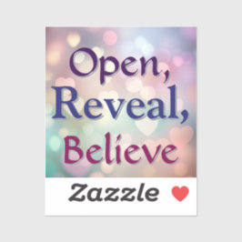 Openen, onthullen, geloven sticker