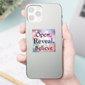 Openen, onthullen, geloven sticker (Telefoon)