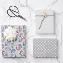 Opengewerkte bladeren op een lichtgrijze achtergro inpakpapier vel