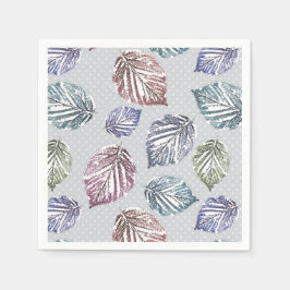 Opengewerkte bladeren op een lichtgrijze achtergro servet