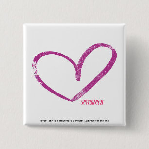 OpenHeart Paars Vierkante Button 5,1 Cm