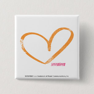 OpenHeart Sinaasappel Vierkante Button 5,1 Cm