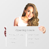 Opening Hours Sign Window Cling Raamsticker (Vel)