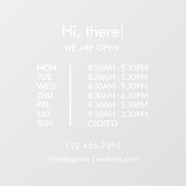 Openingstijd winkel Open Gesloten Zakelijke Deur Raamsticker (Vel)