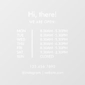 Openingstijd winkel Opening Sluitingsuren Zakelijk Raamsticker (Vel)
