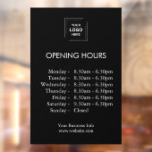 Openingstijden | Aangepaste openingstijden zwart Raamsticker (Vel 2)