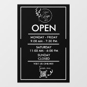 Openingstijden Bedrijf Schema Venster Cling Decal (Vel)