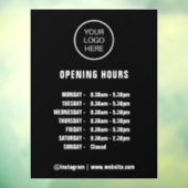 Openingstijden Bedrijfs Logo openingstijden zwart Raamsticker (Vel 3)