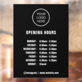 Openingstijden Bedrijfs Logo openingstijden zwart Raamsticker (Vel 2)