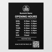 Openingstijden | Bedrijfslogo Openingsuren Raamsticker (Vel)