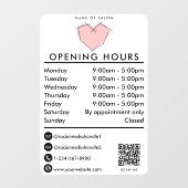 Openingstijden Bobby Pins Hairstylist Raamsticker (Vel)