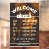 Openingstijden Bord  Raamsticker (Vel 2)