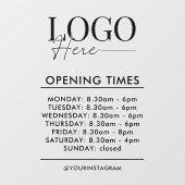 Openingstijden business Logo modern zwart Raamsticker (Vel)