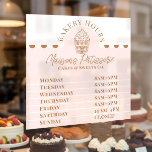 Openingstijden Chic Pink Cupcake Bakery Banketbakk Raamsticker
