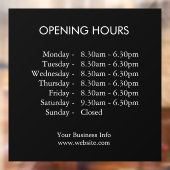 Openingstijden | Custom Business Times Black Raamsticker (Vel 2)