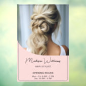 Openingstijden kapsalon raamsticker (Vel 3)