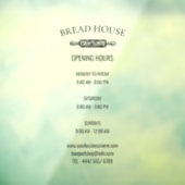 Openingstijden Lokale bakkerij Raamsticker (Vel 3)