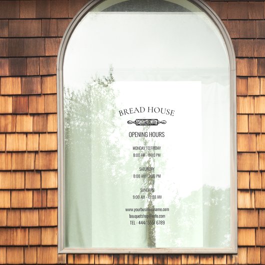 Openingstijden Lokale bakkerij Raamsticker