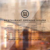 Openingstijden lunch diner restaurant met aangepas raamsticker (Vel 2)