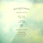 Openingstijden met bedrijfsinformatie raamsticker (Vel 3)