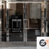 Openingstijden met QR-code en zakelijke logo Raamsticker (Kantoordeur)
