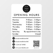 Openingstijden Openingstijden Tijden QR-code Zakel Raamsticker (Vel)