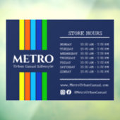 Openingstijden Urban Modern Vertical Stripes Logo Raamsticker (Vel 3)