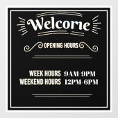 Openingstijden Venster Sticker  Sjabloon (Vel)