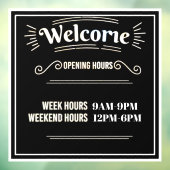 Openingstijden Venster Sticker  Sjabloon (Vel 3)
