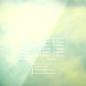 openingstijden voor Logo- en tekstbedrijven Raamsticker (Vel 3)