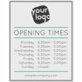 openingstijden voor Logo- en tekstbedrijven Sticker (Voorkant)