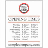  openingstijden voor Logo- en tekstbedrijven Sticker (Voorkant)