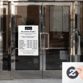 Openingstijden Witte Logo Urinoir Raamsticker (Kantoordeur)