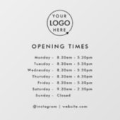 Openingstijden | Zakelijk logo openingstijden mode Raamsticker (Vel)