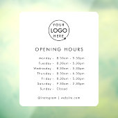 Openingstijden | Zakelijk Logo Openingstijden Mode Raamsticker (Vel 3)