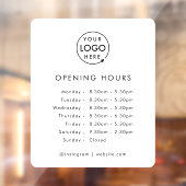 Openingstijden | Zakelijk Logo Openingstijden Mode Raamsticker (Vel 2)