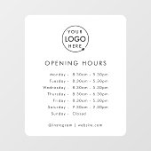 Openingstijden | Zakelijk Logo Openingstijden Mode Raamsticker (Vel)