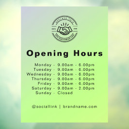 Openingsuren Elegant Script Klein Zakelijk Logo Raamsticker