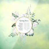 Openingsuren Emerald Greenery Gouden Cirkel Raamsticker (Vel 3)