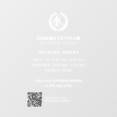 Openingsuren kapperszaak aangepast logo QR CODE Raamsticker (Vel)